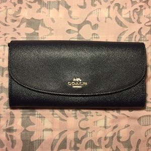 Coach Midnight Leather Slim Envelope Wallet